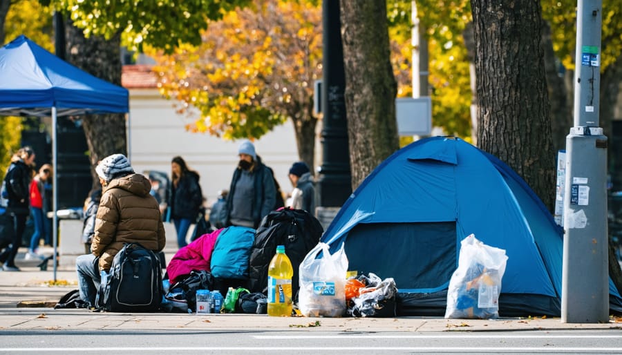 Hands holding small amount of Canadian currency representing financial vulnerability
